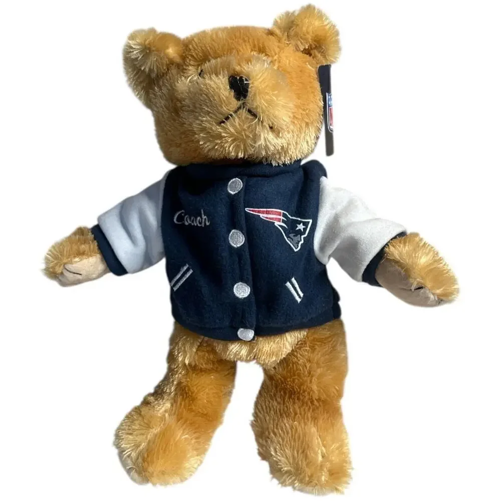 New England Patriots Coach Plush Bear in Varsity Jacket, 13 inch